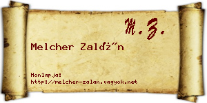 Melcher Zalán névjegykártya